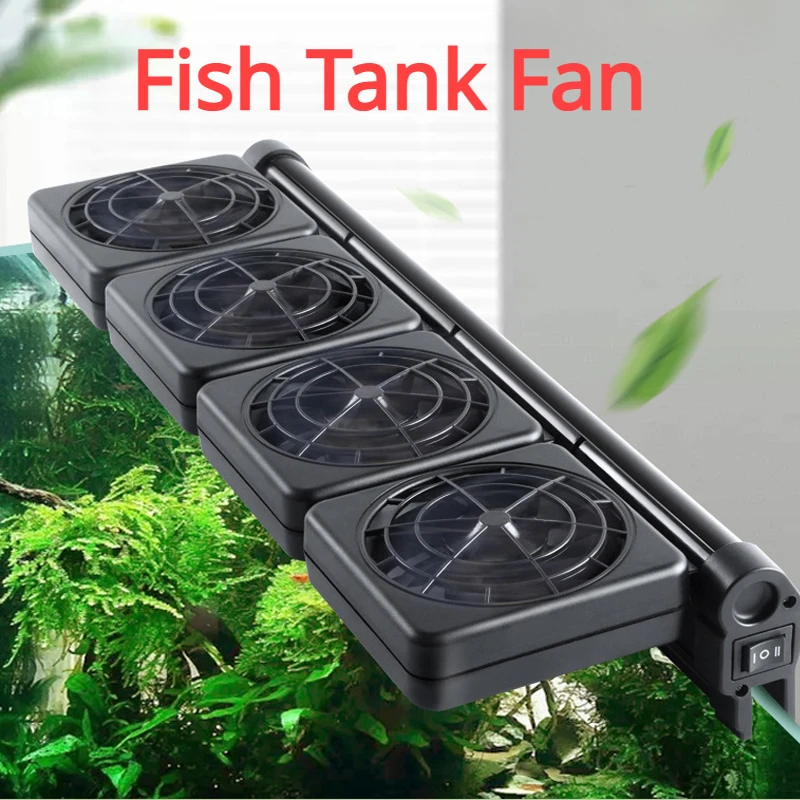 Fish Tank Fan Silent Adjustable 8-speed Wind Speed Automatic Temperature Control Water Cooled Fish Tank Fan Aquarium Accessories