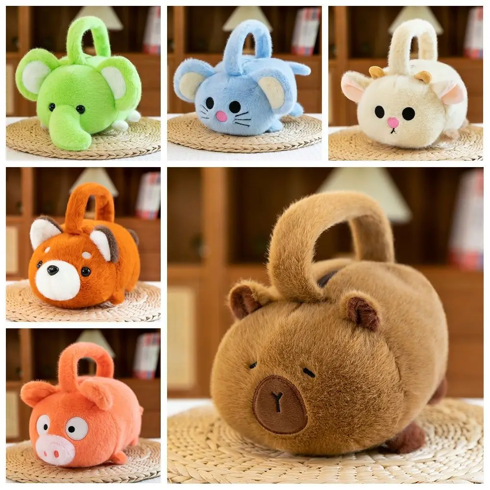 Anime Cartoon Capybara Pluche Schoudertassen Panda Konijn Capibara Handtassen Rits Grote Capaciteit Dier Pluche Tas Vrouwen