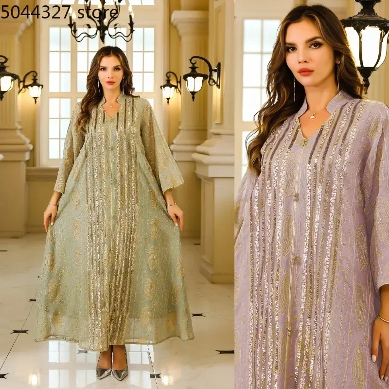 Muslim Robe Women's Casual Fashion Trend Elegant And Comfortable Gorgeous Banquet Party Dress Sparkling Robe Dress