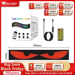 Wiscolor  LED Matrix Pixel Panel Light 5V USB Smart App Control Desplazamiento Publicidad LED Señal de coche Animación con función personalizada