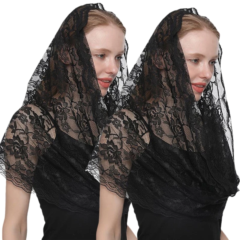 Church Mantilla Lace Scarf Chapel Veil Catholic Mass Hijab Scarfs For Women