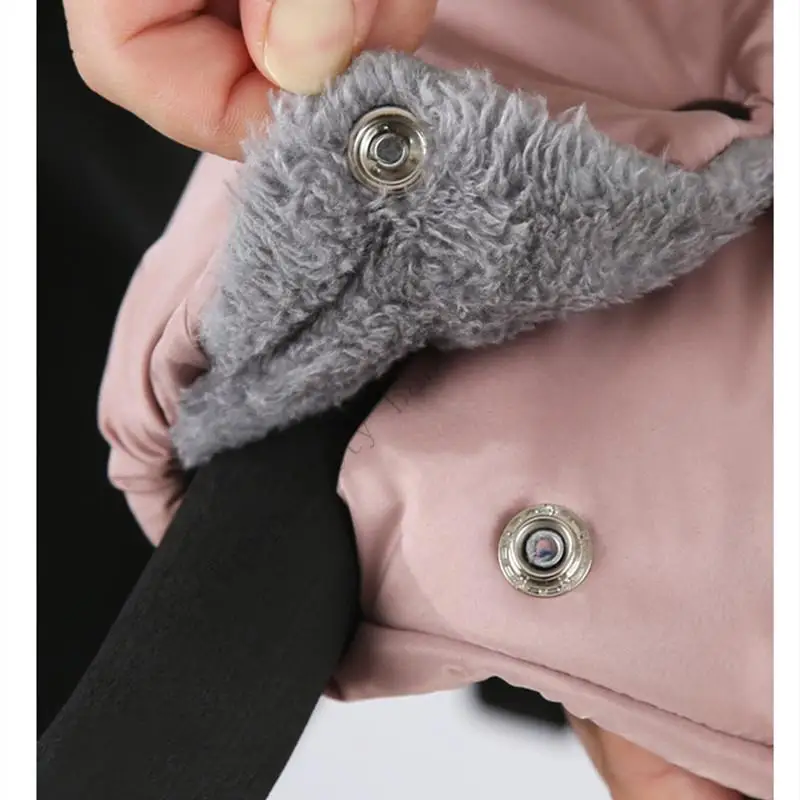 Winter Thick Fleece Lining Baby Stroller Gloves Outdoor Waterproof Anti-Freeze Pushchair Hand Muff Universal Cart Mittens