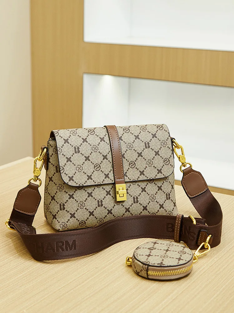 2024 new high-end light luxury women\'s fashion patchwork print single shoulder crossbody bag C049