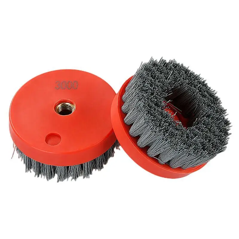 1PC 4 Inch 110mm Abrasive Wire Nylon Cup Brush for Stone Marble Granite Metal Wood Polishing Cleaning Polishing Antiquing Brush