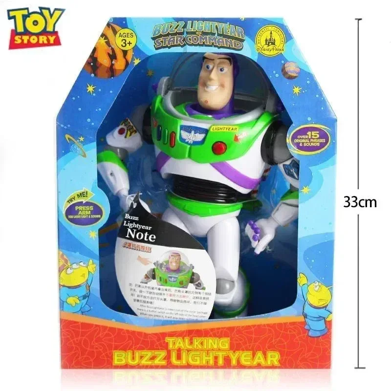 Disney 33CM Pixar Toy Story 4 Buzz Lightyear Talking Action Figures Cloth Body Model Doll Limited Collection Toys Gift