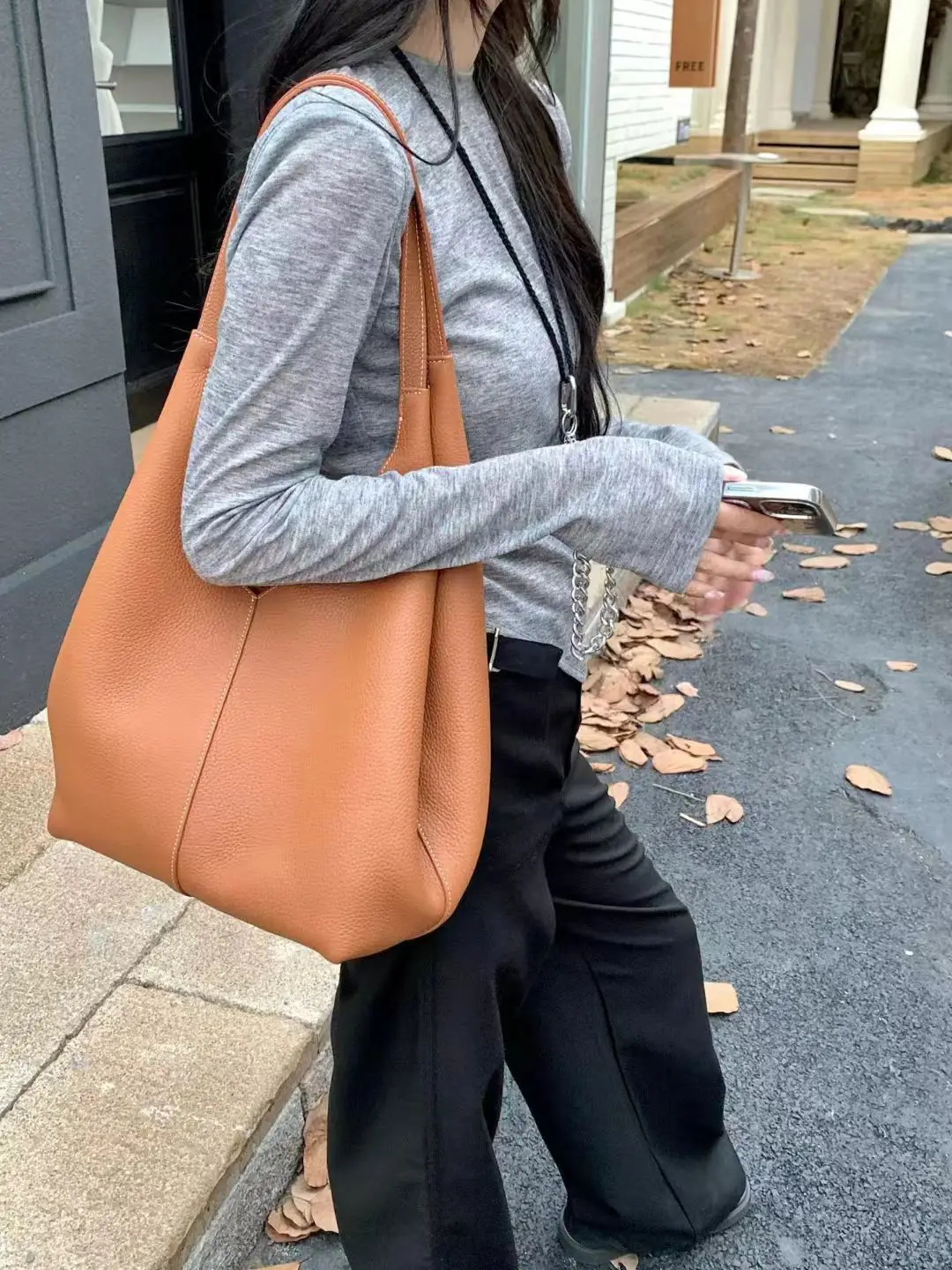 

FIRMRANCH для отдыха, большая вместительная мягкая текстура, верхний слой из воловьей кожи, женская сумка на одно плечо, большая вместительная сумка для поездок на работу