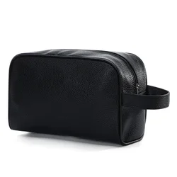 Borsa cosmetica da viaggio per trucco moda uomo borsa per trucco con cerniera borsa per cosmetici borsa da toilette in pelle PU Neceser