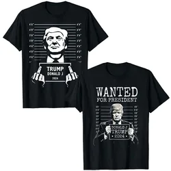 Trump 2024 Mugshot Style Poster T-Shirt Wanted for President 2024 Election Donald Trump Tee Y2k Top Pro-trump Political Apparel