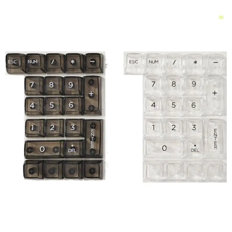 ติดตั้งง่าย Clear Ice Crystal 22 Keycaps สำหรับแป้นพิมพ์ตัวเลข MX Dropshipping