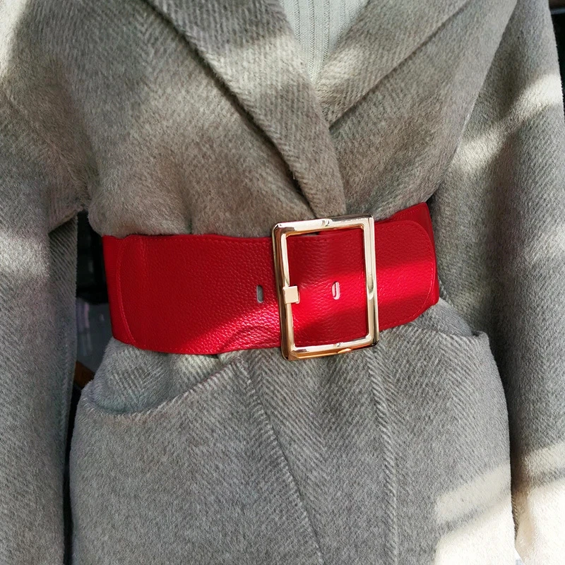 Woman Ultra Wide Waist Belt Elastic Versatile Decorative Down Jacket Waist Seal for Women,Skirt Sweater Coat Waistband