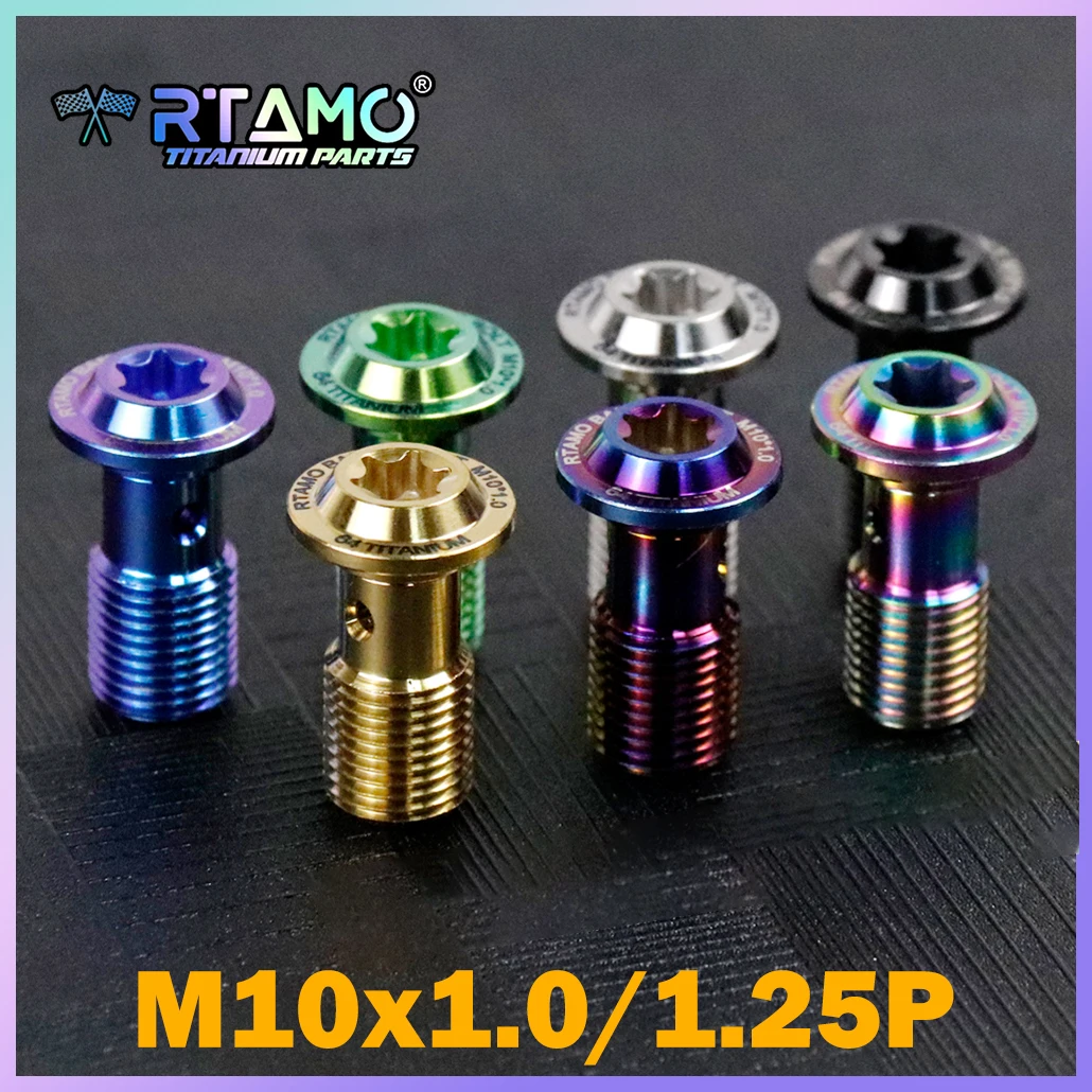 RTAMO Titanium Banjo Bolt M10X1.0P/1.25P Single Hole Brake Caliper Master Cylinder Bolt