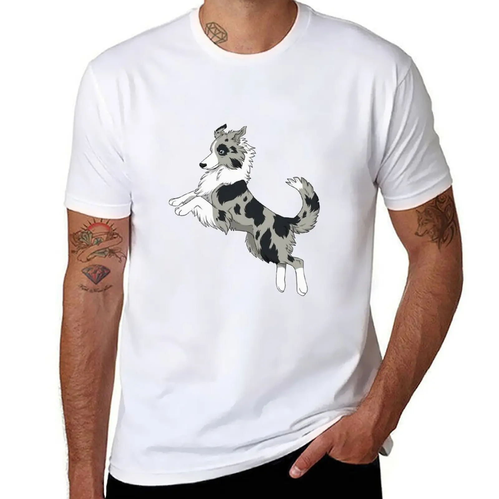 Camiseta Border collie (azul merle), camisetas gráficas para hombre, camiseta de verano