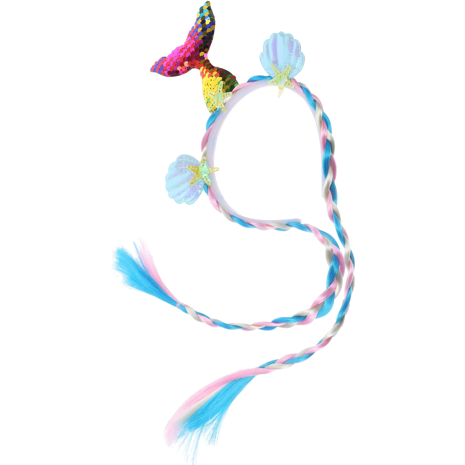 

Mermaid Headdress Glitter Headbands Accessories Sequin Mermaid Hairband Seashell Braid Girl Women Comfortable Lightweight
