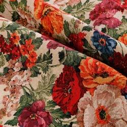 Ethnic Style Jacquard Fabric Sofa Curtain Table Cloth Picnic Cover Monet's Oil Painting Clothing Cloth Handmade DIY Sewn Fabric