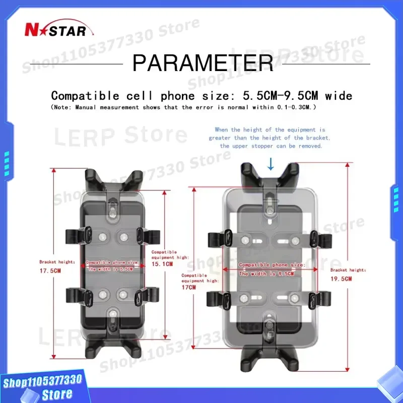 Universal Motorcycle Phone Holder Mount with Charging Cable U Bolt Handlebar Bracket for Car Truck UTV Ram Mwupp Finger Grip