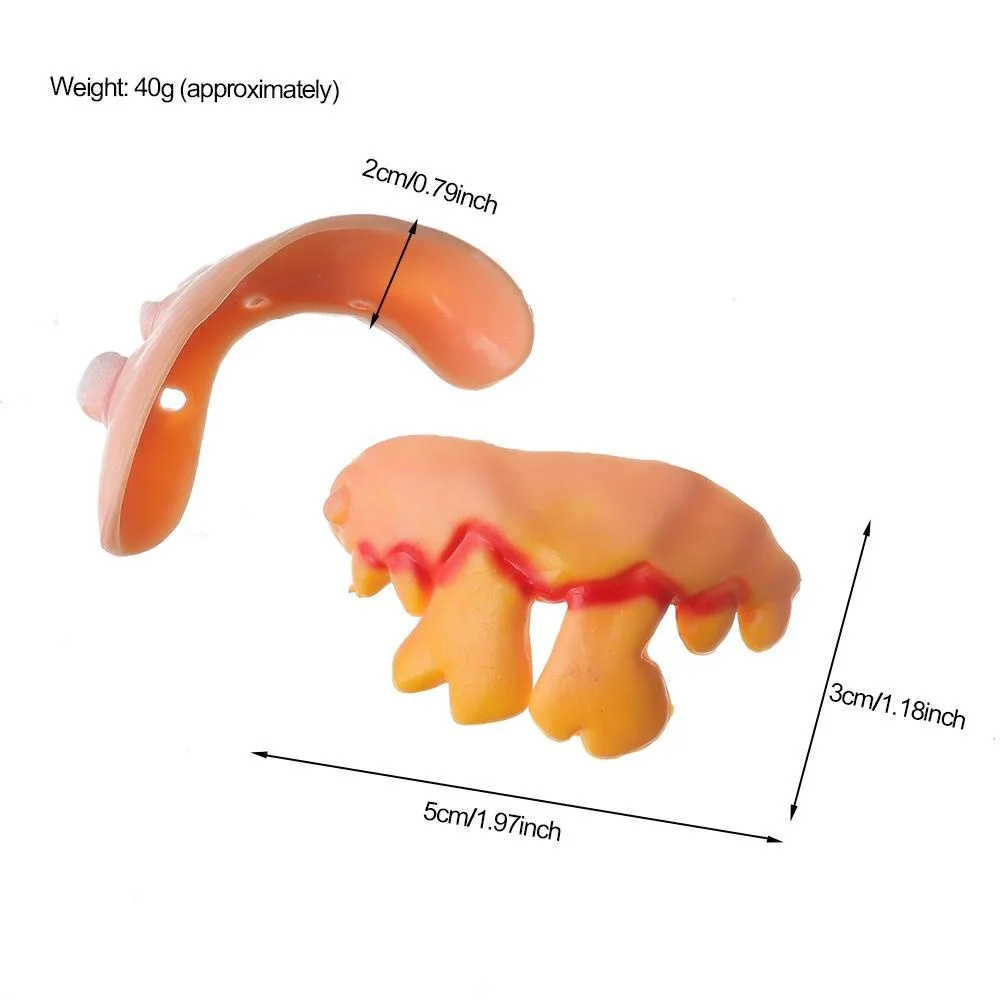10PCS Kreative Lustige Falsche Zahn Gummi Streich Trick Requisiten Zahn Spielzeug Aprilscherz Witze Spielzeug Zahnersatz Bucktooth Lustige Gadgets
