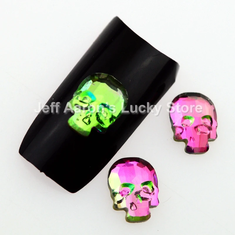 Picture 4: 5 Pieces Beauty Flat Back Skull Head 3D Nail Art Decorations Rhinestone Charm Glitter Nails Jewelry Accessoires
