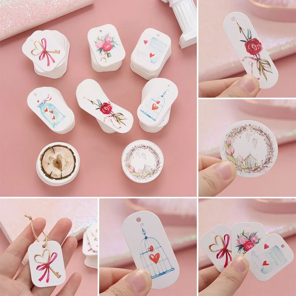 

50 шт., карточки для вечеринок, одежда, крафт-бумага, упаковочные принадлежности, бумажные этикетки, бирки, крафт-бирка, этикетка на день Святого Валентина