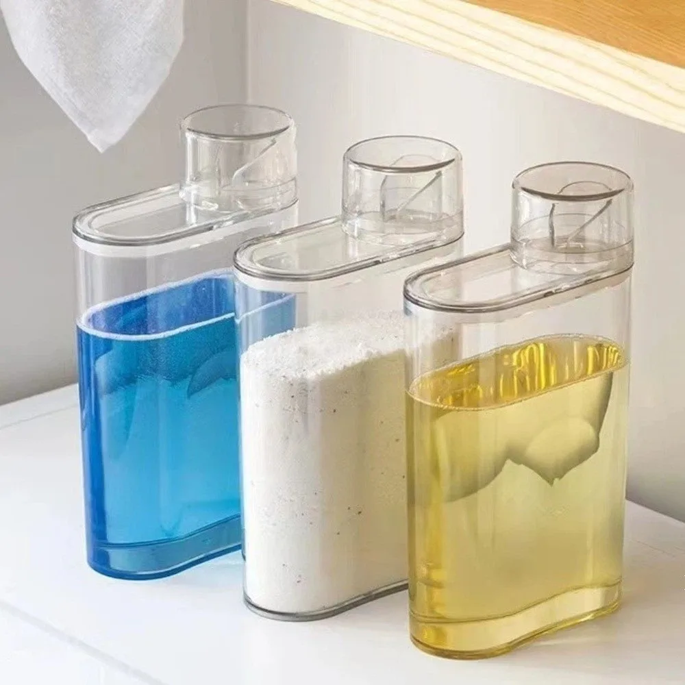 Transparent Fabric Detergent Dispenser 1300ML/1600ML Laundry Room Organization Washing Liquid Jar Container