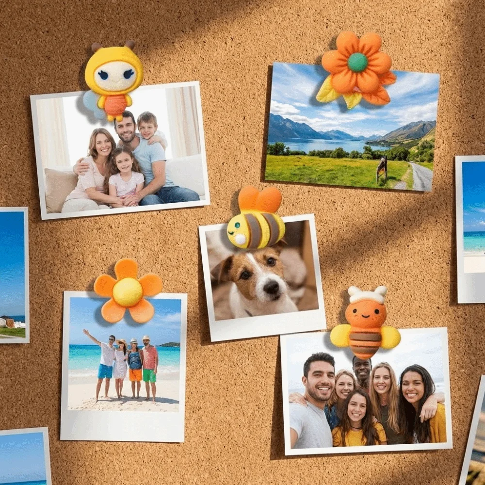 

30Pcs 3D Bee Flower Push Pins DIY Creative Thumb Tacks Multifunctional Easy Install Board Thumbtack Photo Wall Decor