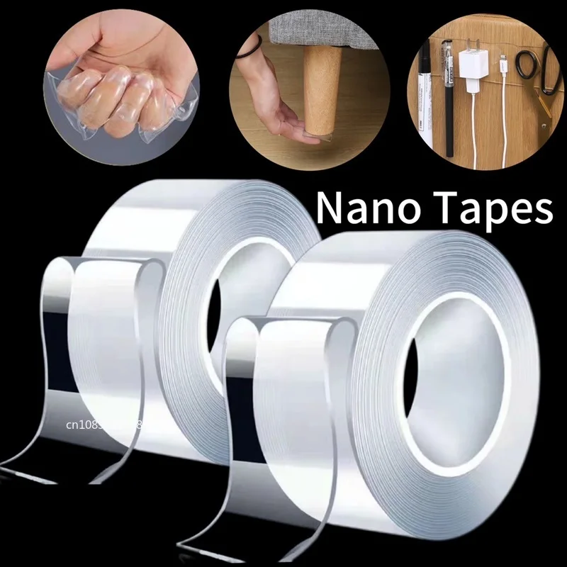 1-5m Double Sided Nano Tape Extra Strong Decorative Adhesive Tapes Thickened Transparent Waterproof Tape Useful Things for Home