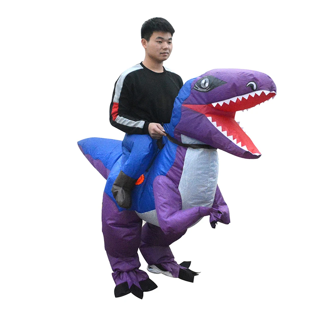 

Halloween Riding Velociraptor Inflatable Costume Tyrannosaurus Rex Cartoon Doll Costume Party Stage Performance Props Zoo Mascot