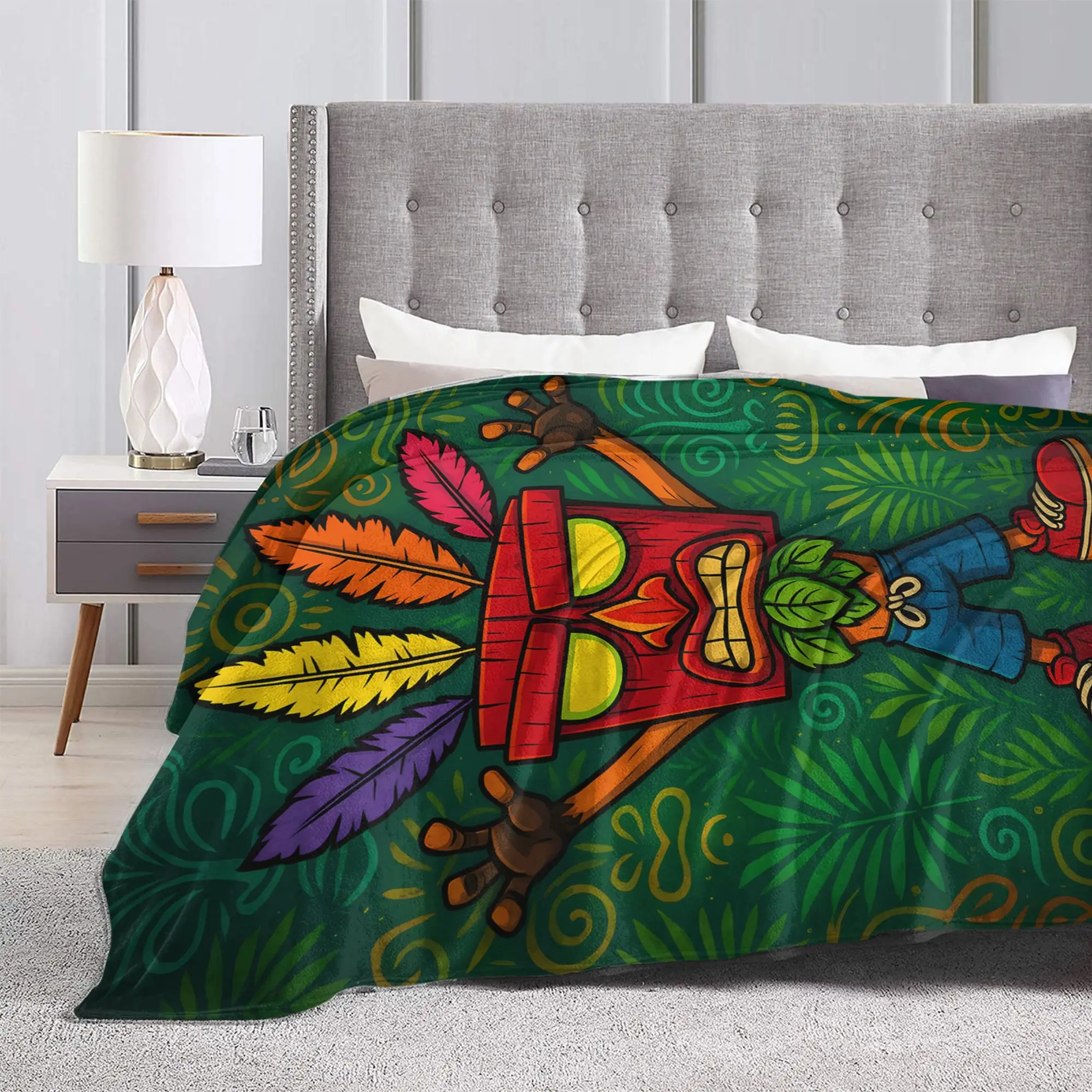 Crash Bandicoot Aku Mask Blanket Quality Warm Soft  Throw Blanket Winter Students Living Room Comfortable Bedspread