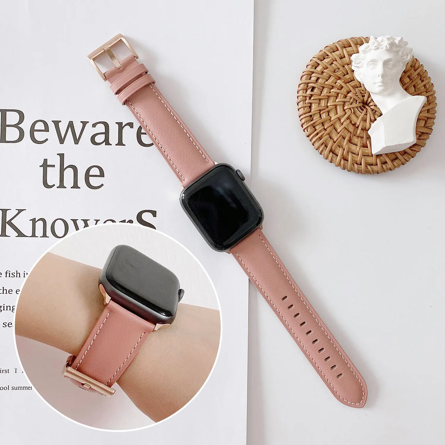 

High end watch strap suitable for Apple Watch 45mm strap 46mm 49 44 42 40 38 leather strap suitable for iWatch series ultra 9 8