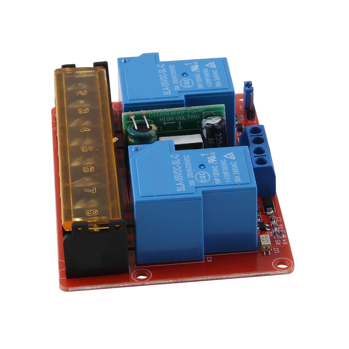 

Module 2 Channel Relay Module 30A High-Low Level Trigger Control Relay Module Relay Switch Board