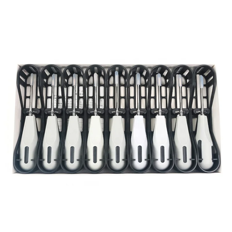Set of 9 Minimally Invasive Dental Root Tooth Extraction Elevators - Dental Tools for Safe And Efficient Root Removal