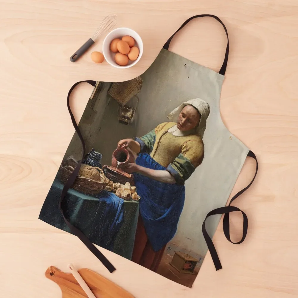 Johannes Vermeer. The Milkmaid, 1660. Apron professional hairdresser for kitchen useful For Man Haircut Apron