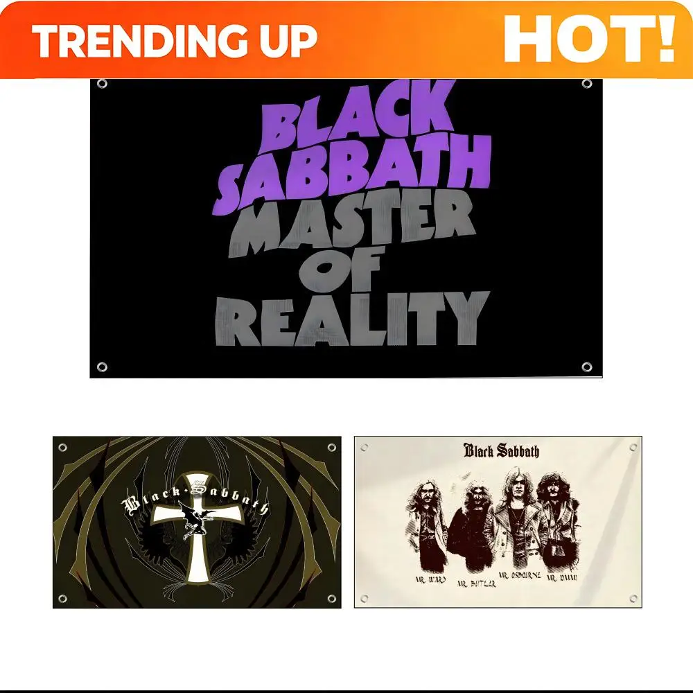 Customize Heavy Metal band Black S-sabbath Flags Custom Camping Outdoor Garden room Bedroom Decor Party Backdrops Wall Art Famil