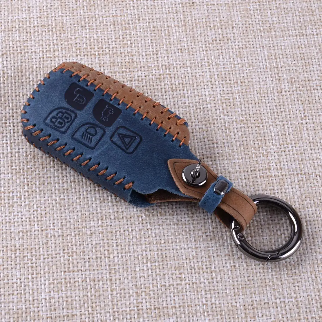 Key Fob Case Cover Holder Chain 5 Button Fit for Land Rover Discovery Range Rover Sport Evoque Velar Jaguar XE XF XJ F-PACE New view 2