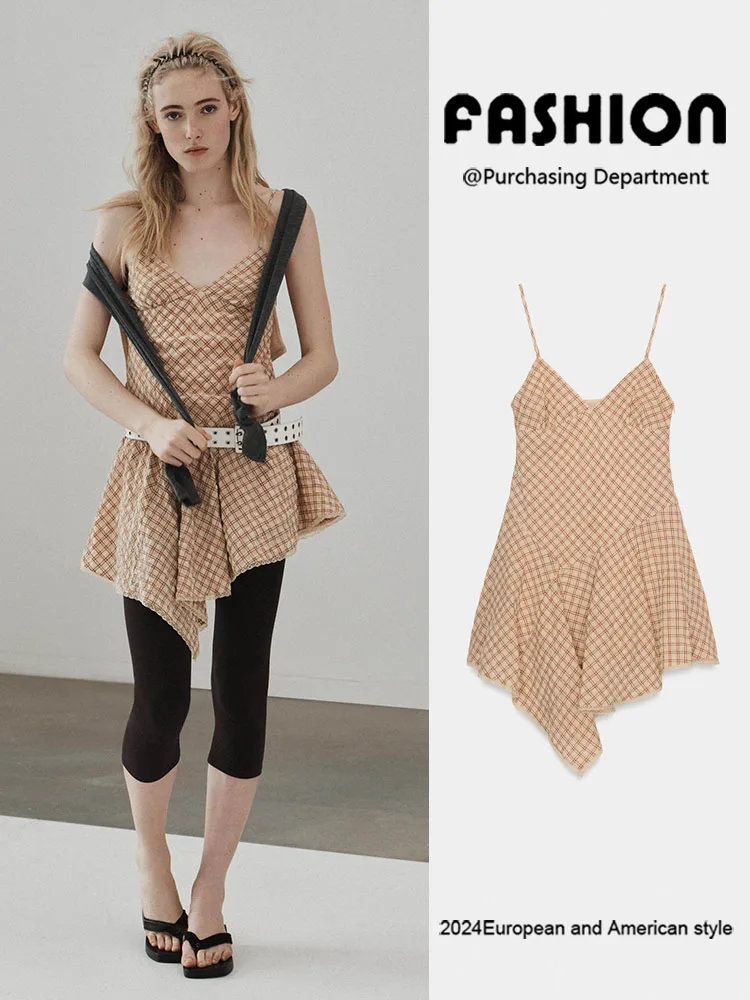 

Новое поступление: Весеннее женское платье с V-образным вырезом, элегантное и универсальное, в клетку, с кружевом, короткое, модное, этнический сценический костюм