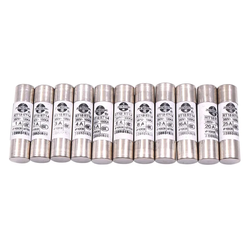 

10/50PCS 10x38mm Ceramic Fuse Fast blow Ceramic Fuse 1A-32A Domestic Electric Fuses Plug Household 20A 13AMP
