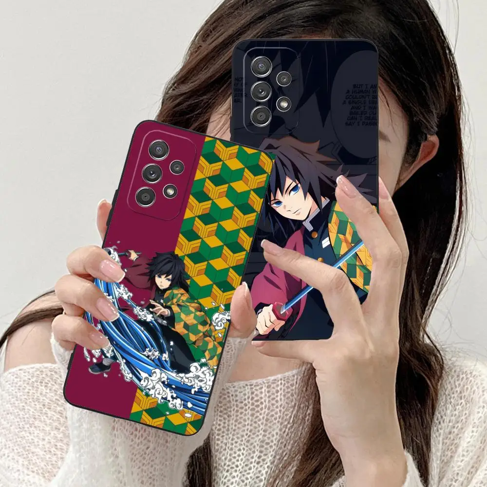 鬼滅の刃 冨岡義勇 スマホケース Samsung Galaxy A73 72 71 70 56 55 54 53 52 36 35 34 23 16 15 5G カラー保護カバー