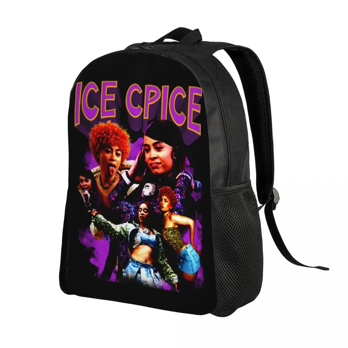 Custom Ice Spice Collage Hiphop Music Rap กระเป๋าเป้สะพายหลังสําหรับผู้ชายผู้หญิงกันน้ํากระเป๋าโรงเรียนวิทยาลัยการพิมพ์ Bookbags