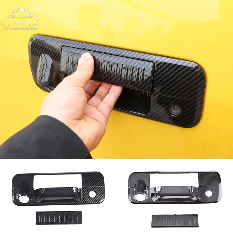 

For Toyota Tundra 2007-2013 ABS Carbon Fiber Style Car Tailgate Handle Cover Decorative Sticker Exterior Molding Accessories