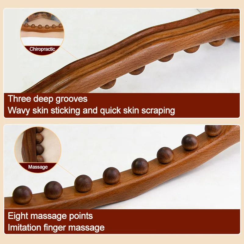 Beech Wood Rolling Pin Universal Back Needle for Massage Tendons Scraping Stick Point Treatment Guasha Relax Therapy Tool