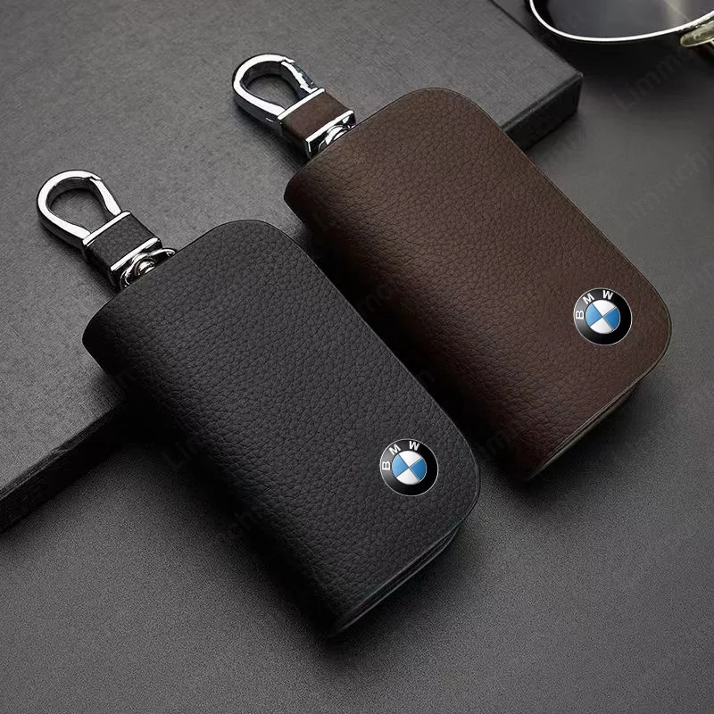 

Car Key Protector Bag Leather Key Holder Auto Key Pocket Case For BMW F10 F30 E46 E60 E90 1 2 3 4 5 6 7 Series X1 X3 X4 X5 X6 X7