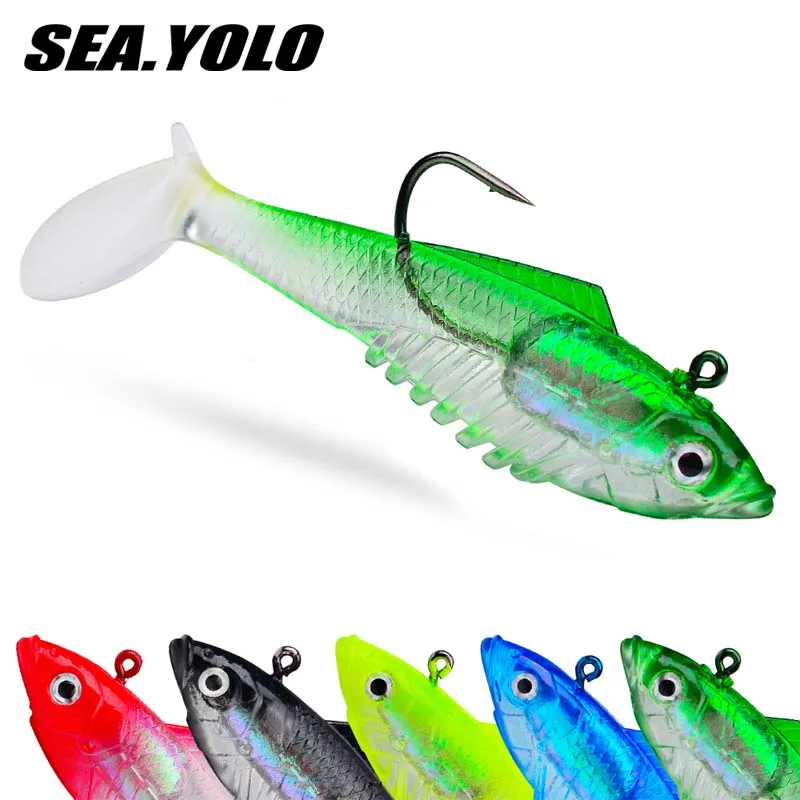 Sea.Yolo 11g/19g Fishing Lure T-tail Soft Bait Wrapped With Lead Fish Artificial Fake Bait For Sea Fishing Bait