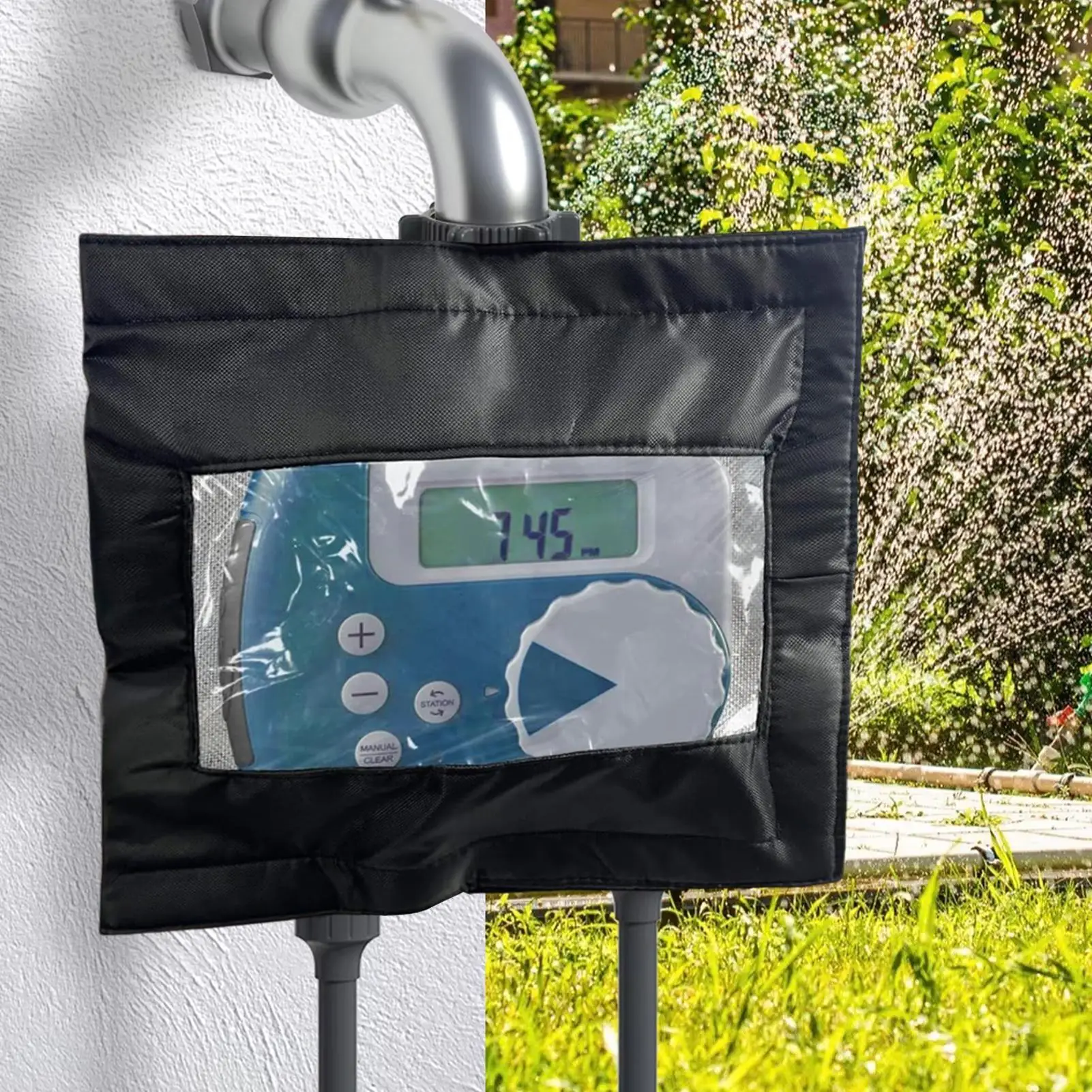 Penutup Timer Selang Taman Pelindung Tahan Cuaca Jendela Depan Transparan Penutup Timer Sprinkler Untuk Taman Luar Ruangan Halaman Belakang Taman