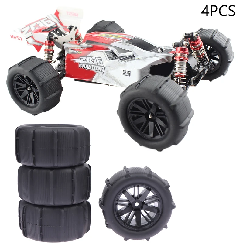 Pneu de neve Roda de pá para carro RC, caminhão, 144010, 124016, 124017, SCY16101Pro, 16102 Pro, MJX, 16207, 16208, 16209, 16210, 4 peças