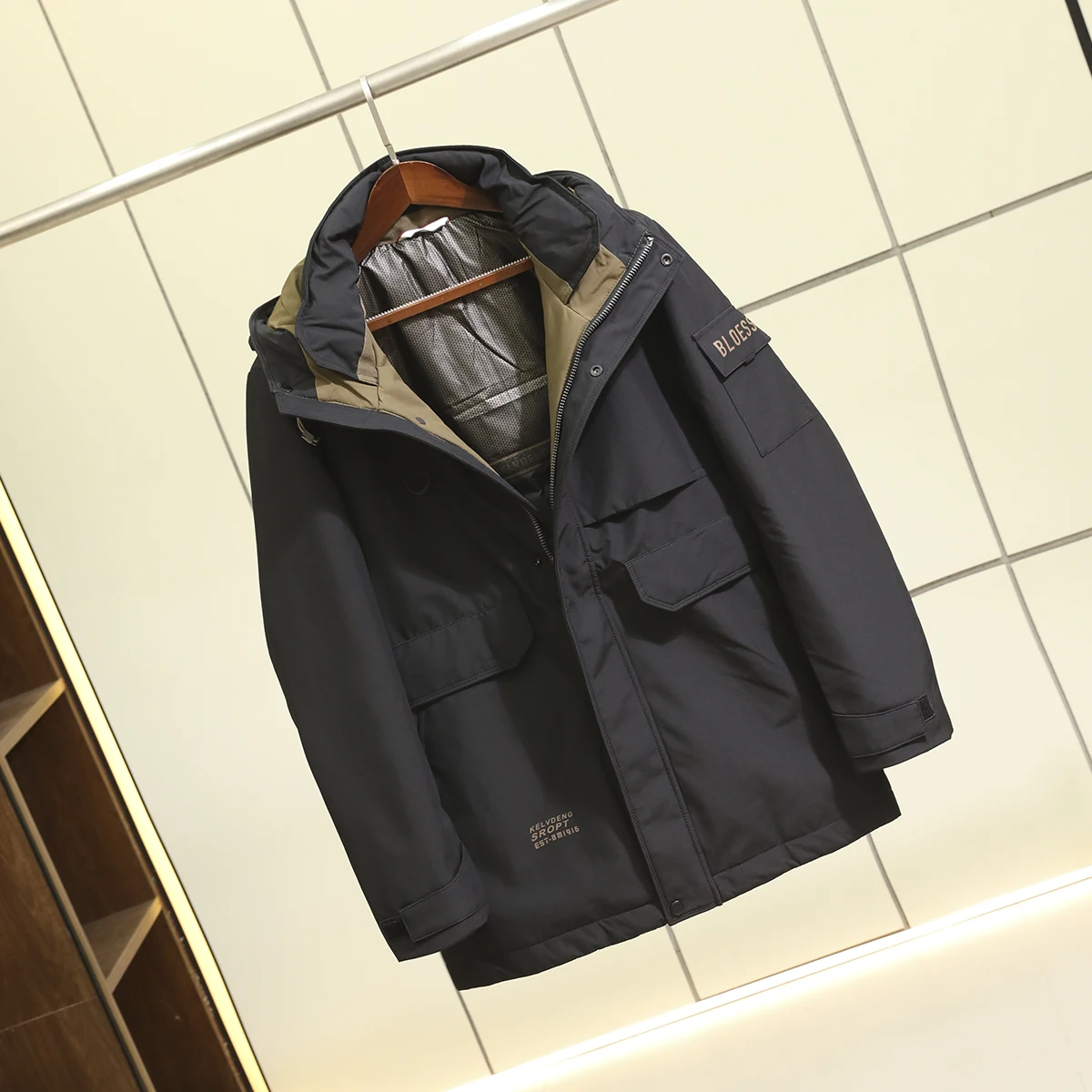 

Men's Winter down Jaet Hooded aphene Heat Storage 90 Du down Waterproof Windproof Regular Fit Faion Urban Sle