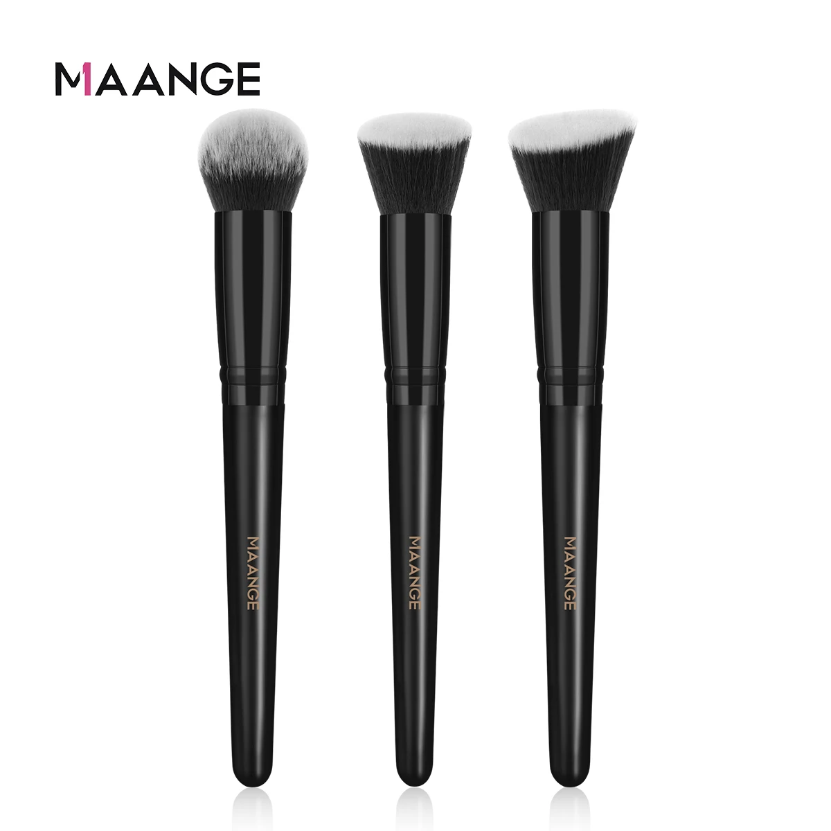 MAANGE 3PCS Makeup Brush Set Foundation Powder Blush Blending for Liquid Cream Blending Soft Bristle Cosmetic Beauty Tools