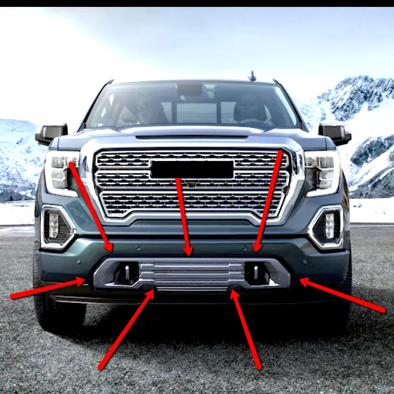 

For 2019 2020 2021 GMC Sierra 1500 Denali AT4 Front Lower Bumper Centre Grille Plate Chrome Grille Trim 84176747 84176749