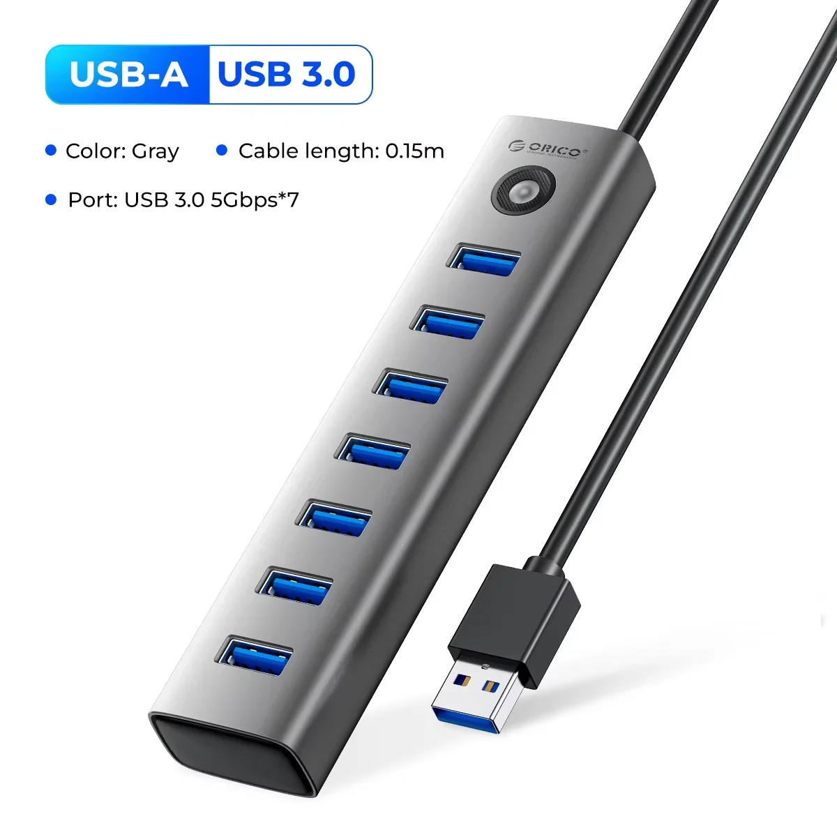 ORICO USB Hub 5Gbps 4/7 Poorten USB Type C naar USB 3.0 Hub Splitter Adapter voor MacBook Pro iPad Pro Xiaomi Hoge-Snelheid Aluminium Hub