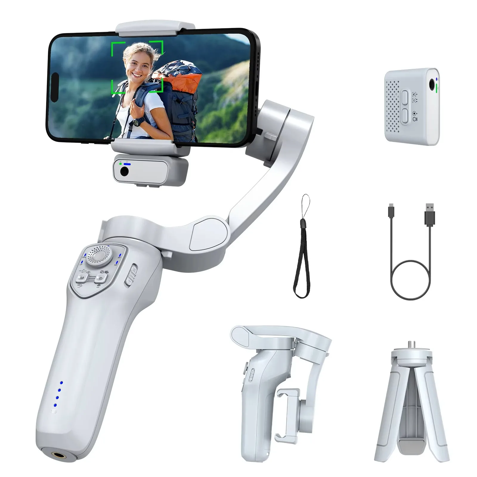 

Axis Gimbal Stabilizer Smartphones Foldable Beauty Camera 360 Rotation Inception Functions