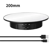 Rotating Photo Display Stand, 360 Electric Swivelling Product, Turntable for Video Recording, 3 Speeds, 200mm