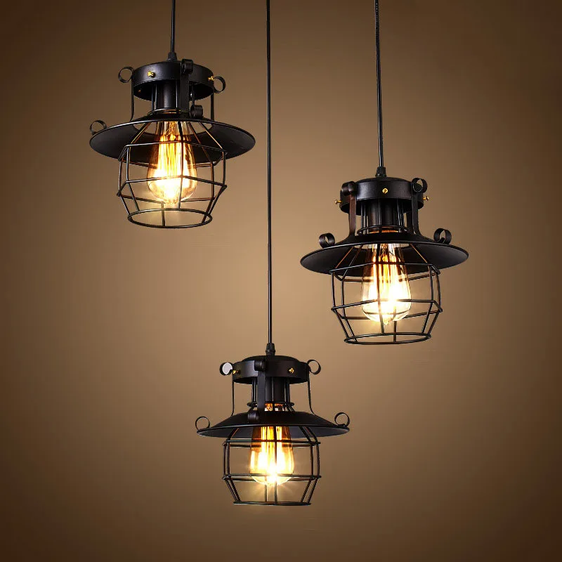 American LOFT VintageLanternPendant Light,Industrial CreativeDecorHangingLamp forDiningRoomCafeBarEntrywayAntiqueLightingFixture
